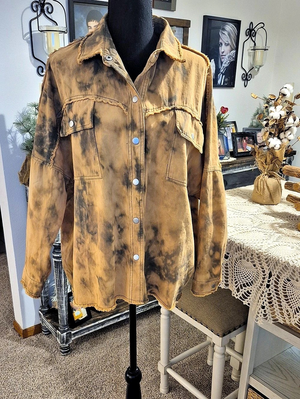 Davi & Dani - Brown Tie-Dye Jean Jacket
